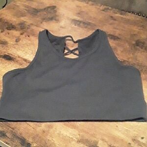 NWOT Medium Coreio Black Sexy Strappy Back Sports Bra
